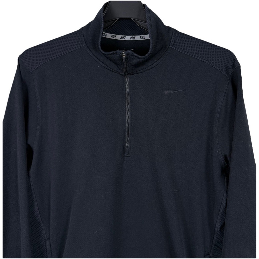 Nike Dri Fit 1/4 Zip Pullover  Men's XL Black Sweater Athleisure Training Pocket